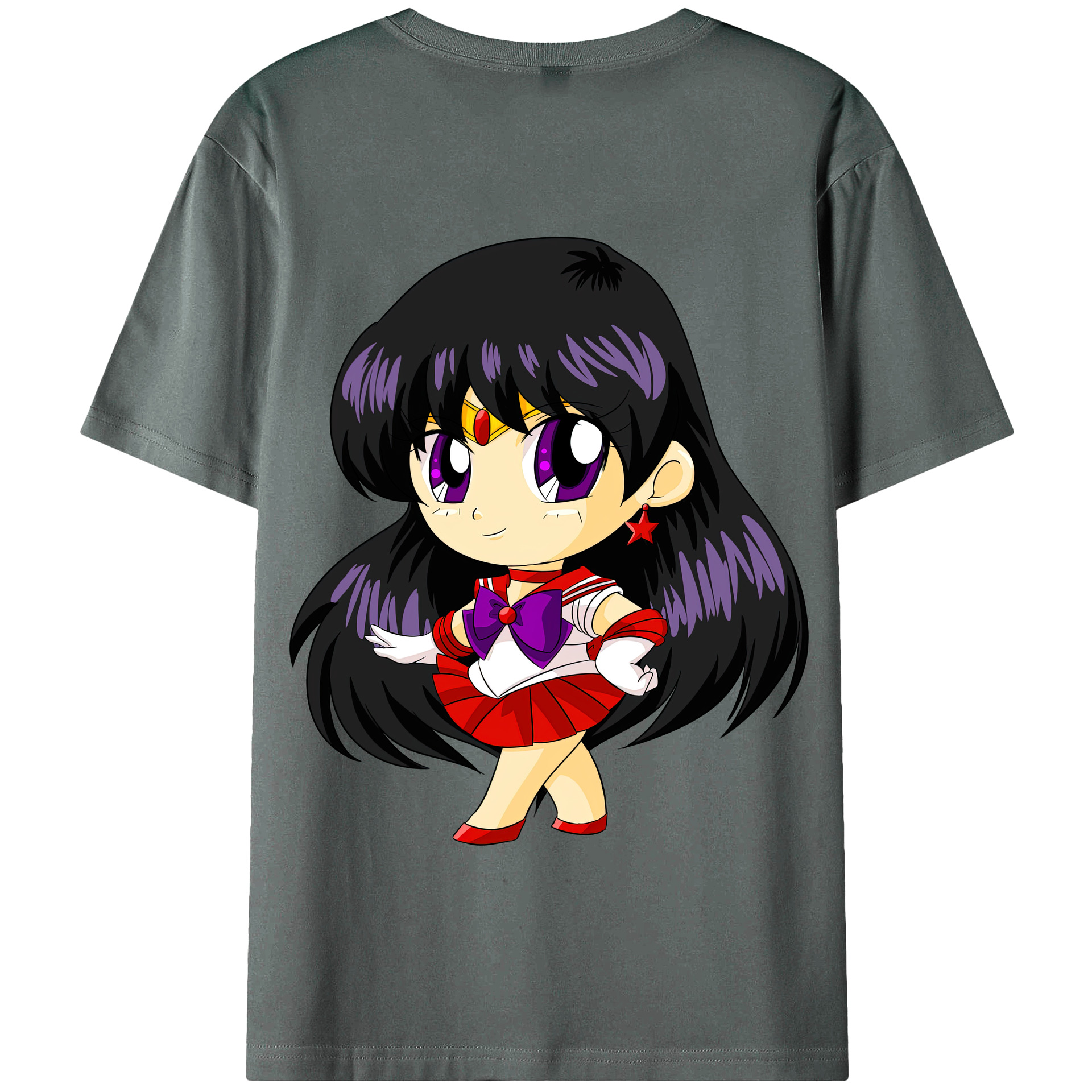 （画像用） 美少女戦士セーラームーン 火野レイ ひの レイ Sailor Moon Hino Rei （セーラーマーズ,Sailor Mars） 綿100％半袖Tシャツ（背面プリント）